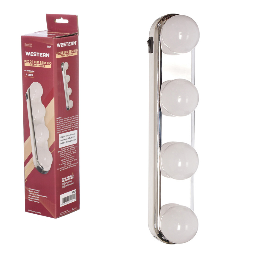 LUZ DE LED SEM FIO PARA ESPELHO