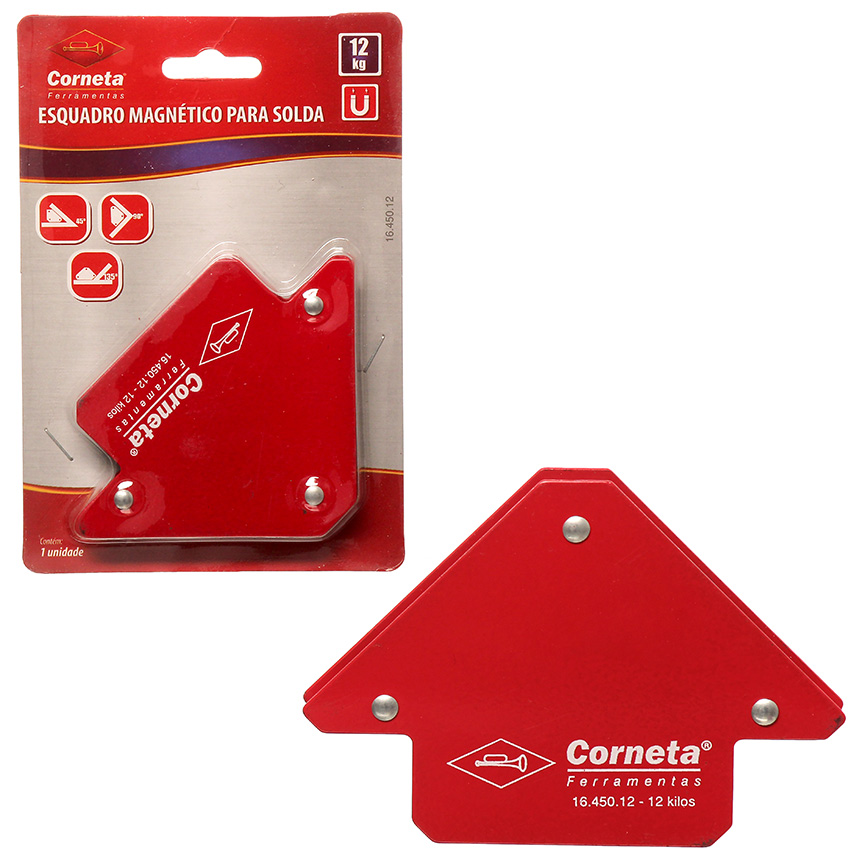 ESQUADRO MAGNETICO 3"25LB 12KG