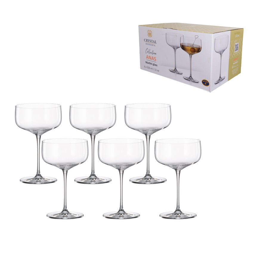 TACA PARA MARTINI ANAS 320ML 6 PECAS