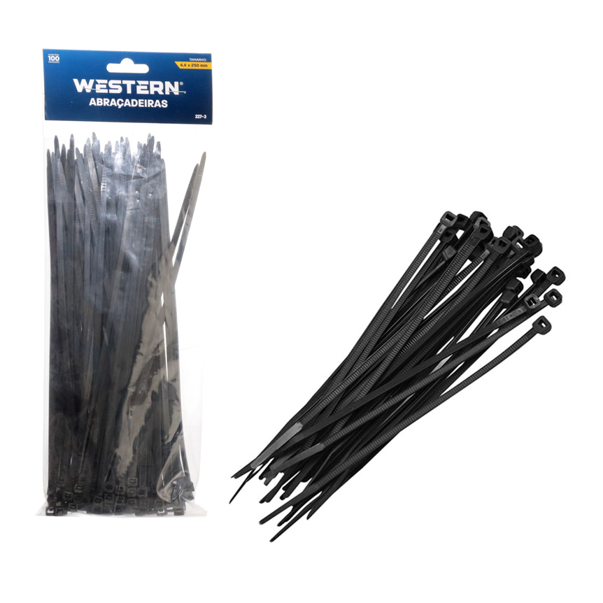 ABRACADEIRA PRETA 4,5X250MM 100 PECAS