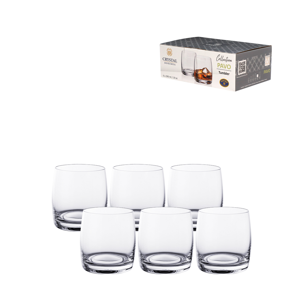 COPO BAIXO DE CRISTAL IDEAL FOR YOUR HOME 290ML 6 PECAS