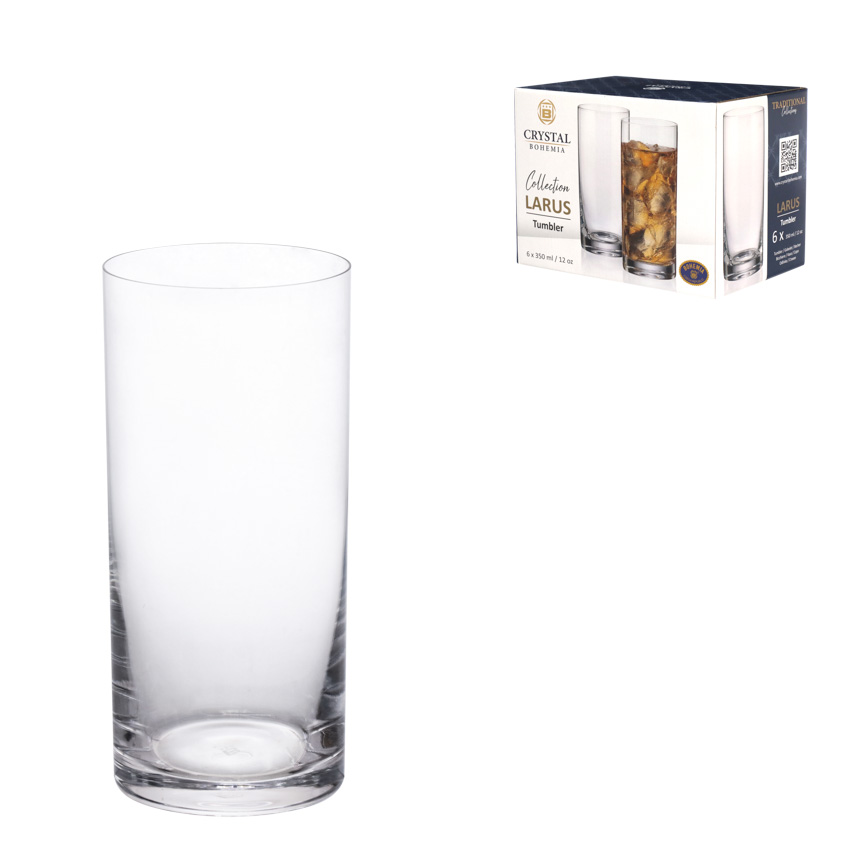 COPO LONG DRINK DE CRISTAL LARUS 350ML 6 PECAS