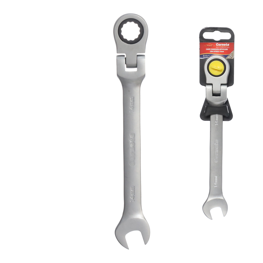 CHAVE COMBINADA COM CATRACA ARTICULADA 14MM