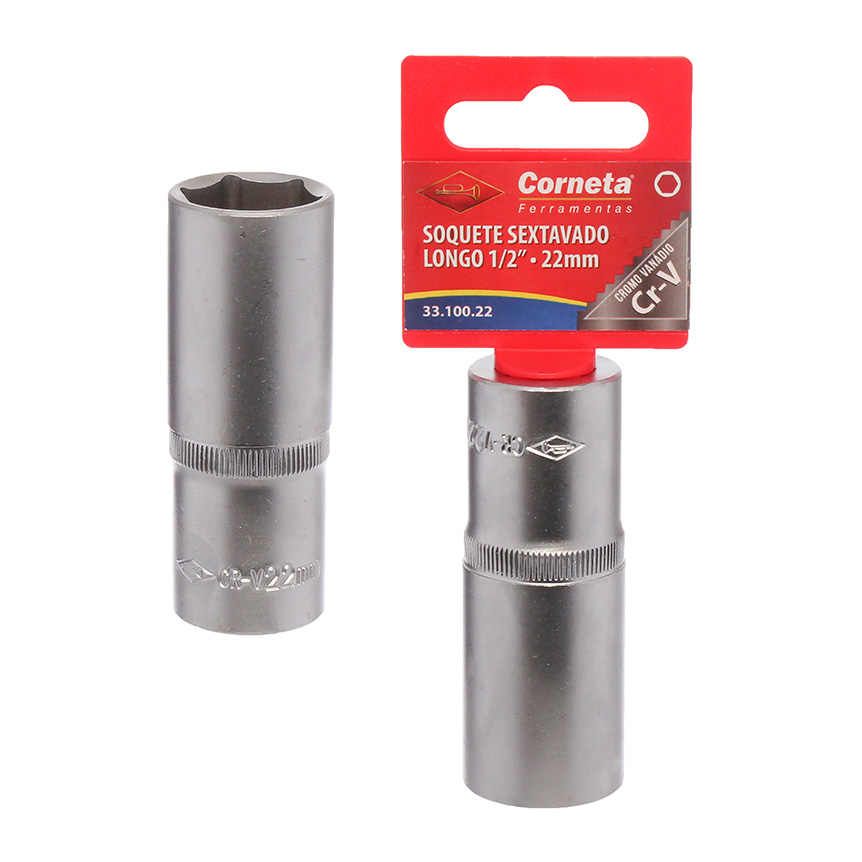 SOQUETE SEXTAVADO LONGO 1/2 22MM