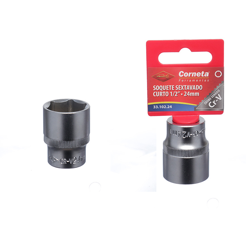 SOQUETE SEXTAVADO CURTO 1/2 24MM