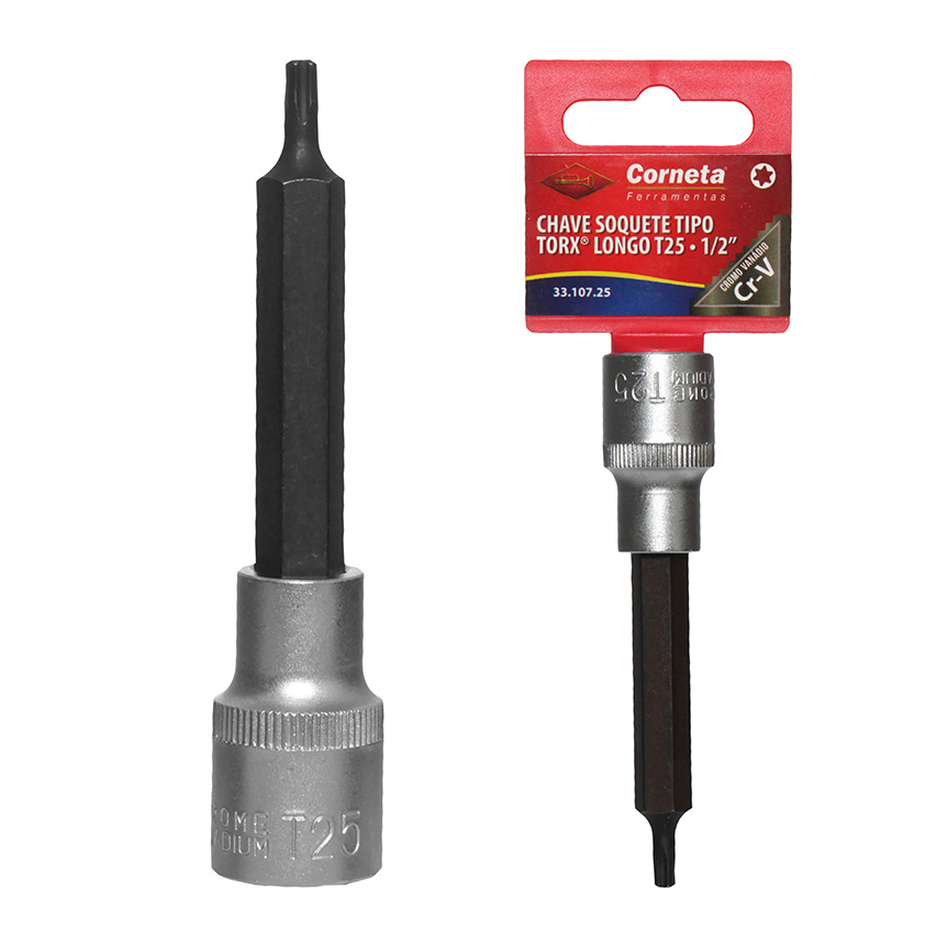 CHAVE SOQUETE TORX LONGO T25 1/2""