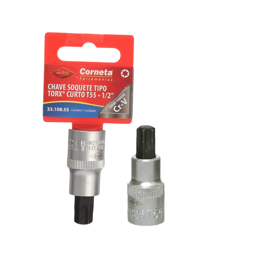 CHAVE SOQUETE TORX CURTO T55 1/2"