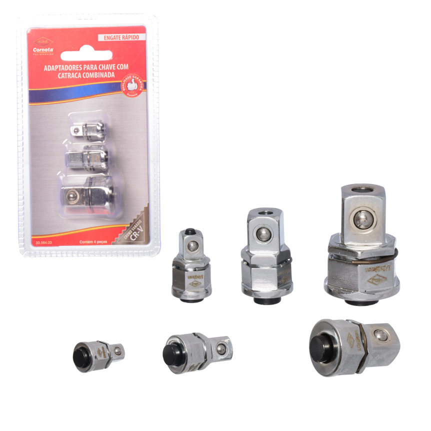 ADAPTADORES PARA CHAVE COM CATRACA COMBINADA ENGATE RAPIDO