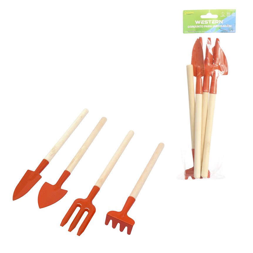 JOGO PARA JARDINAGEM COM 4 PECAS