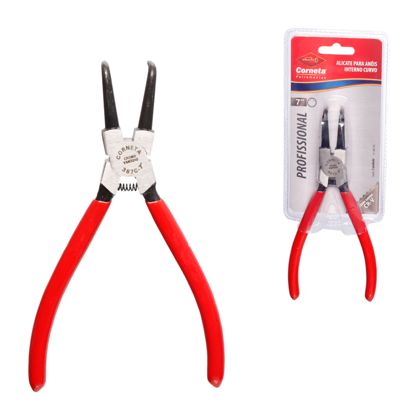 ALICATE PARA ANEIS INTERNO CURVO 7"