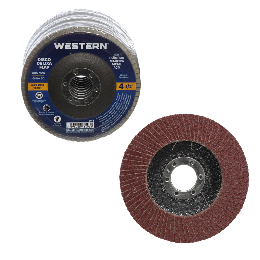DISCO DE DESBASTE TIPO FLAP 115X22MM GRAO 80