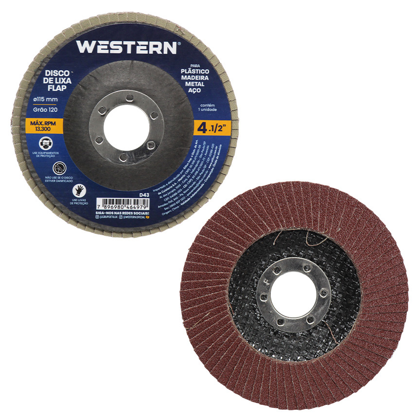 DISCO DE DESBASTE TIPO FLAP 115X22MM GRAO 120