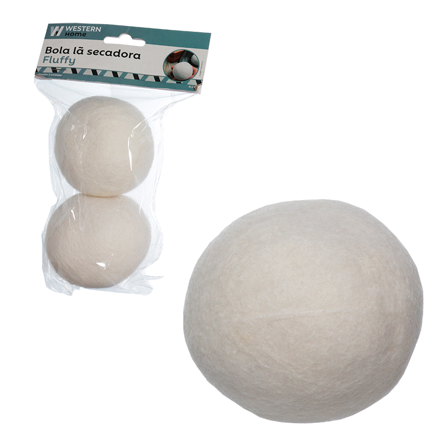 BOLA DE LA PARA SECADORA E MAQUINA DE LAVAR ROUPAS FLUFFY 2 PECAS