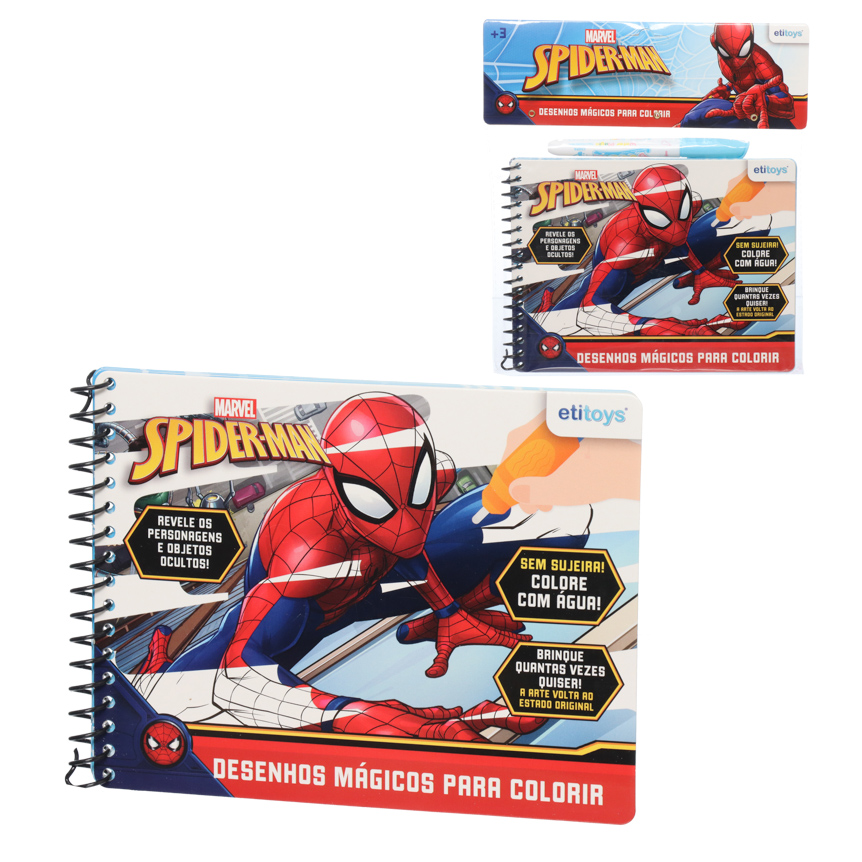 LIVRO MAGICO PARA COLORIR SPIDERMAN