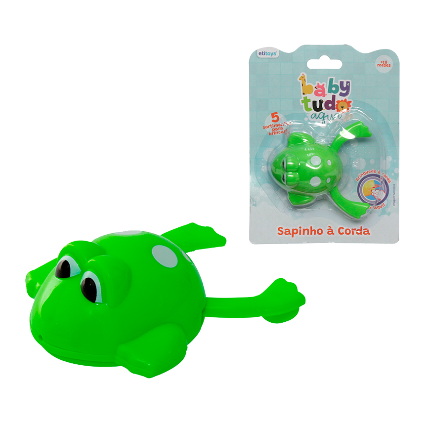 BRINQUEDO PARA BANHO A CORDA SAPO 9CM