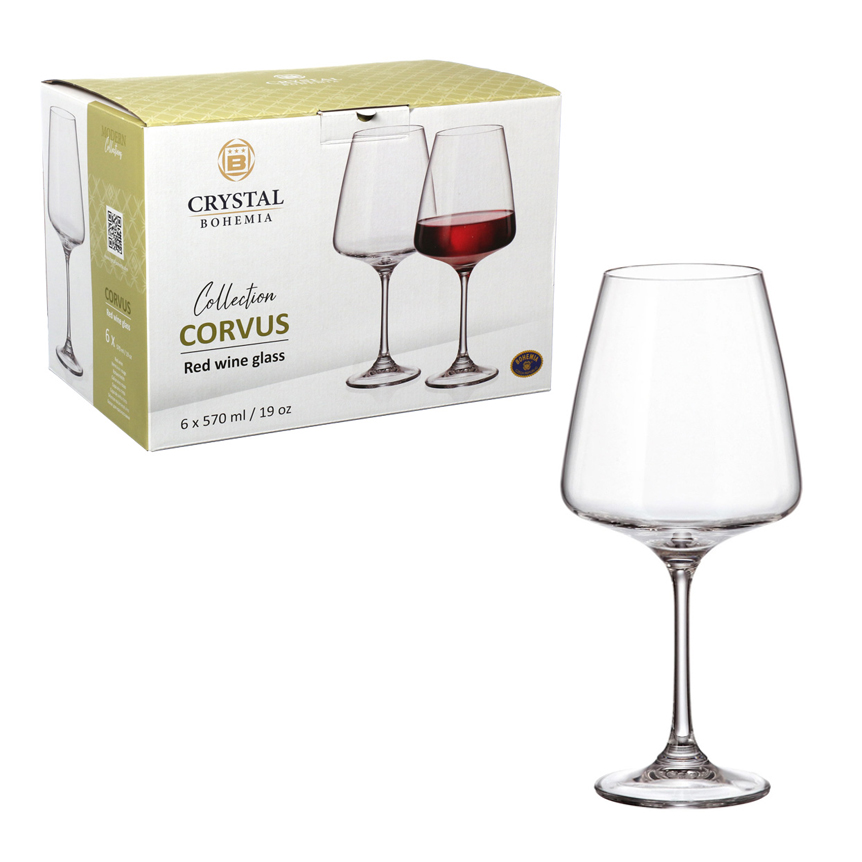 TACA PARA VINHO DE CRISTAL CORVUS 570ML 6 PECAS