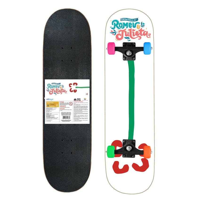 SKATE COM LIXA FLOR