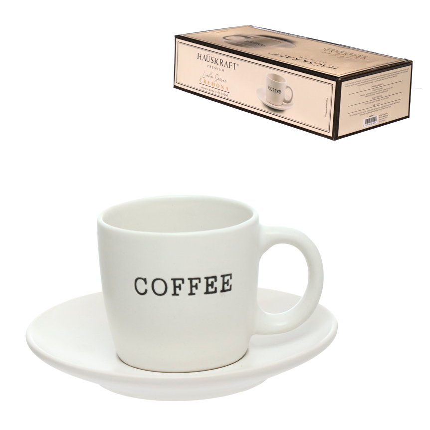 XICARA COM PIRES PARA CAFE DE CERAMICA CREMONA 130ML 4 PECAS