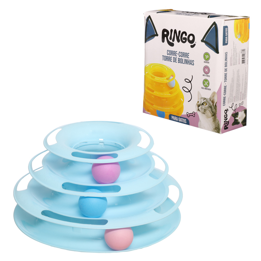 BRINQUEDO PARA GATO CORRE-CORRE BOLINHA 24,5CM