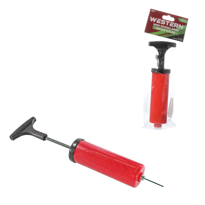 BOMBA DE AR MANUAL MINI PARA INFLAR BOLA SORTIDA 17CM