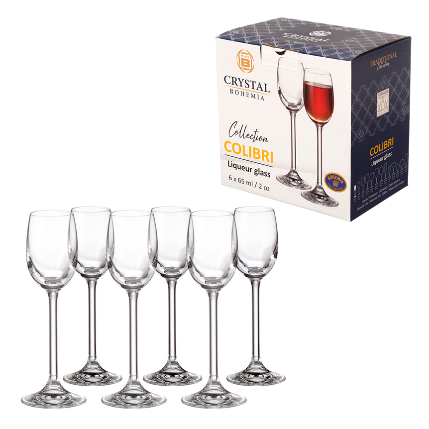 TACA PARA LICOR DE CRISTAL GASTRO 65ML 6 PECAS