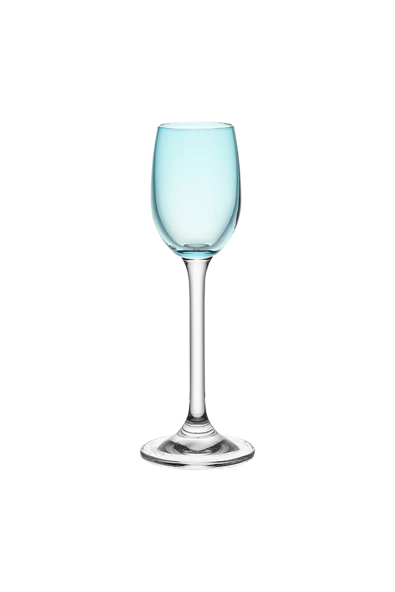 TACA PARA LICOR DE CRISTAL GASTRO AZUL CLARO 65ML 6 PECAS