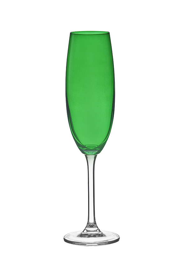 TACA PARA CHAMPANHE DE CRISTAL GASTRO VERDE 220ML 6 PECAS