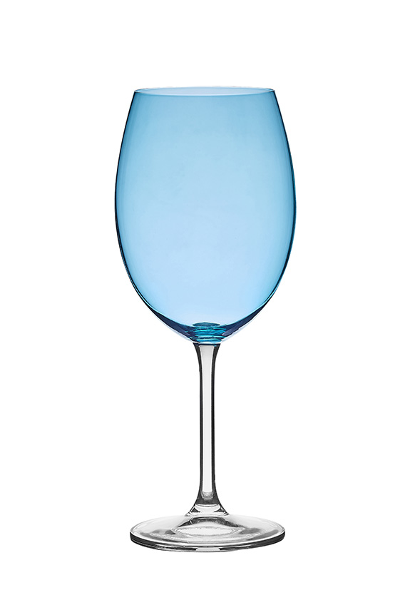 TACA PARA VINHO BORDEAUX DE CRISTAL GASTRO AZUL CLARO 580ML 6 PECAS