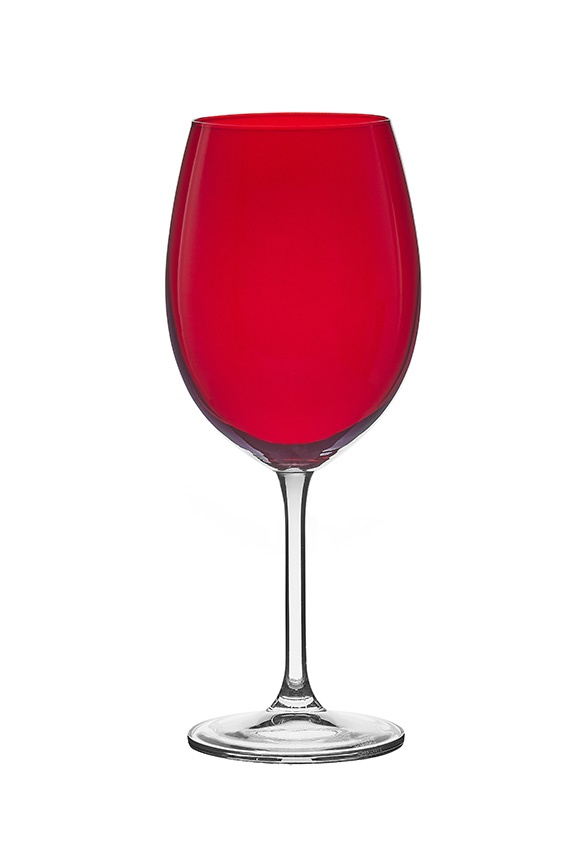 TACA PARA VINHO BORDEAUX DE CRISTAL GASTRO VERMELHO 580ML 6 PECAS