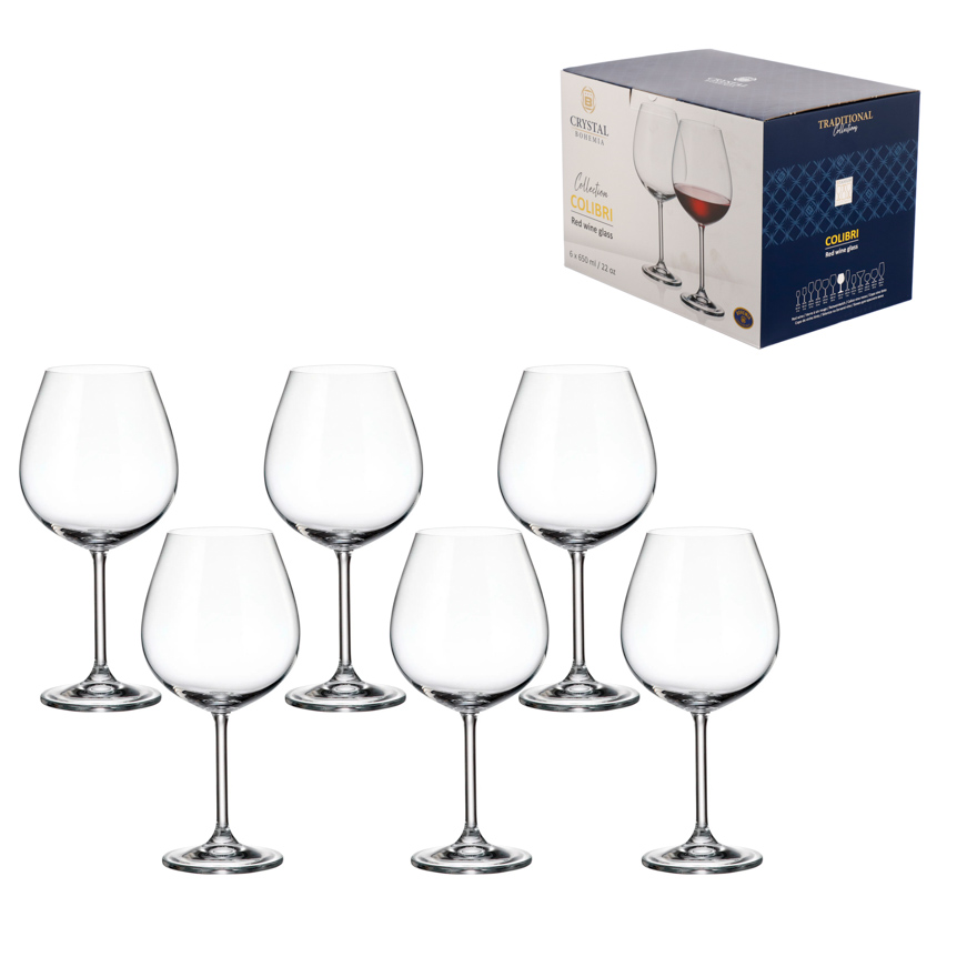TACA PARA VINHO TINTO DE CRISTAL GASTRO 650ML 6 PECAS