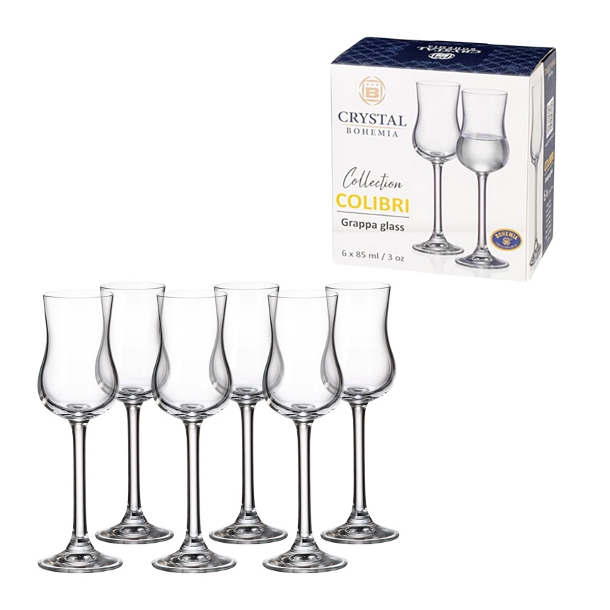 TACA PARA GRAPPA DE CRISTAL GASTRO 85ML 6 PECAS
