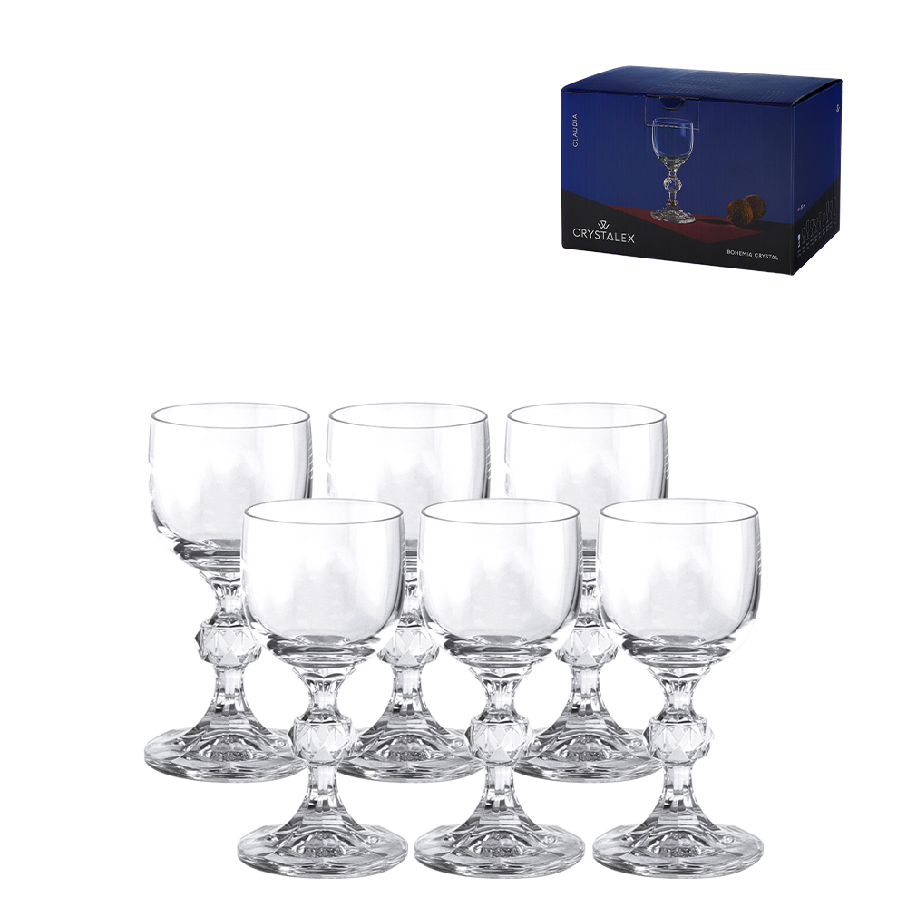 TACA PARA LICOR DE CRISTAL KLAUDIE 50ML 6 PECAS