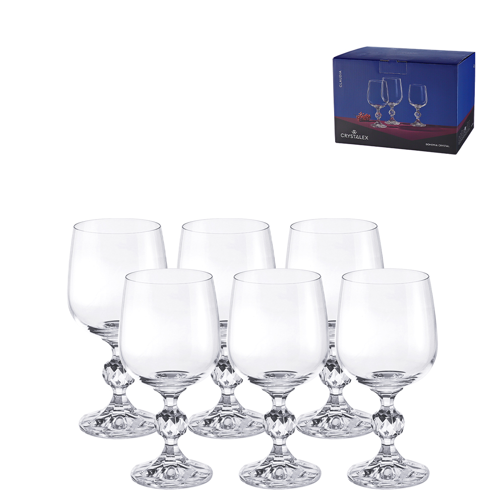 TACA PARA VINHO TINTO DE CRISTAL KLAUDIE 230ML 6 PECAS
