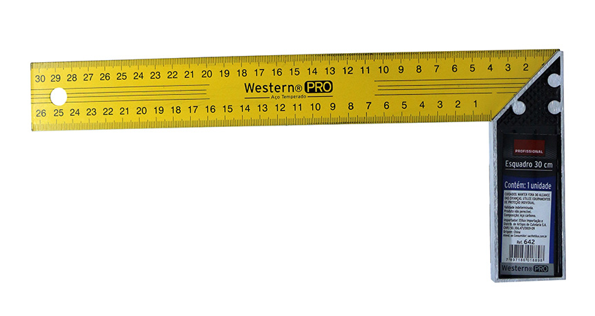 ESQUADRO ACO CARBONO 12"
