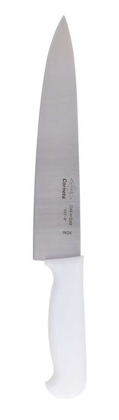 FACA PARA COZINHA DE INOX COM CABO BRANCO DAY BY DAY 8"