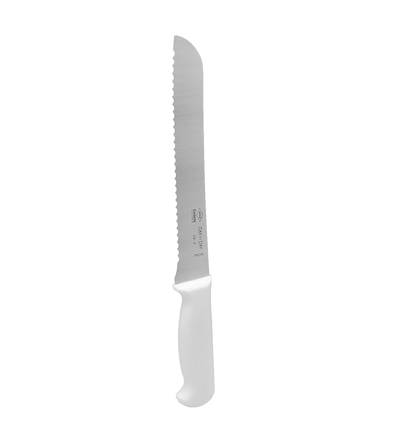 FACA PARA PAO DE INOX COM CABO BRANCO DAY BY DAY 8"