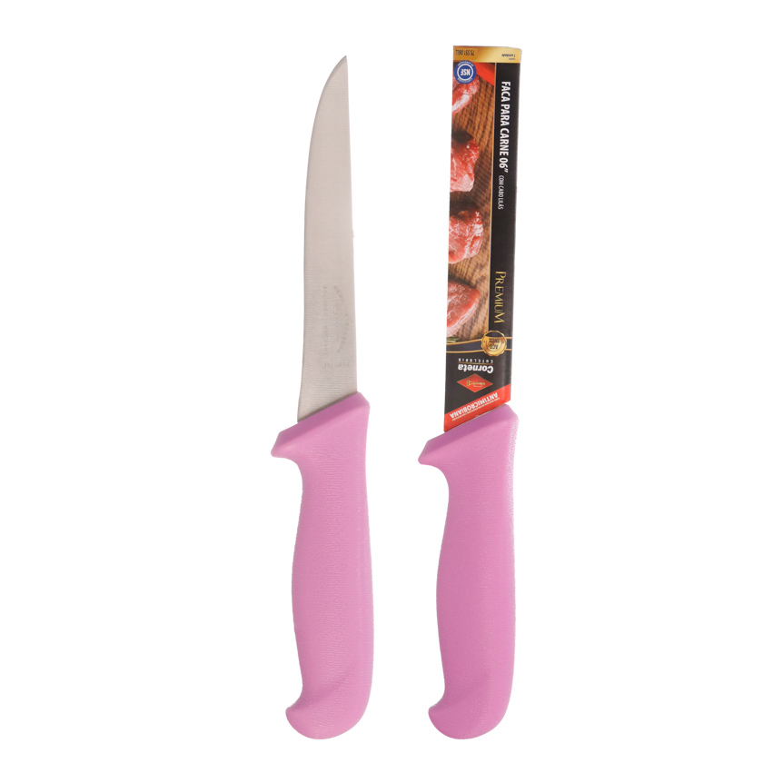 FACA PARA DESOSSAR REFILE DE INOX COM CABO LILAS PREMIUM 10"