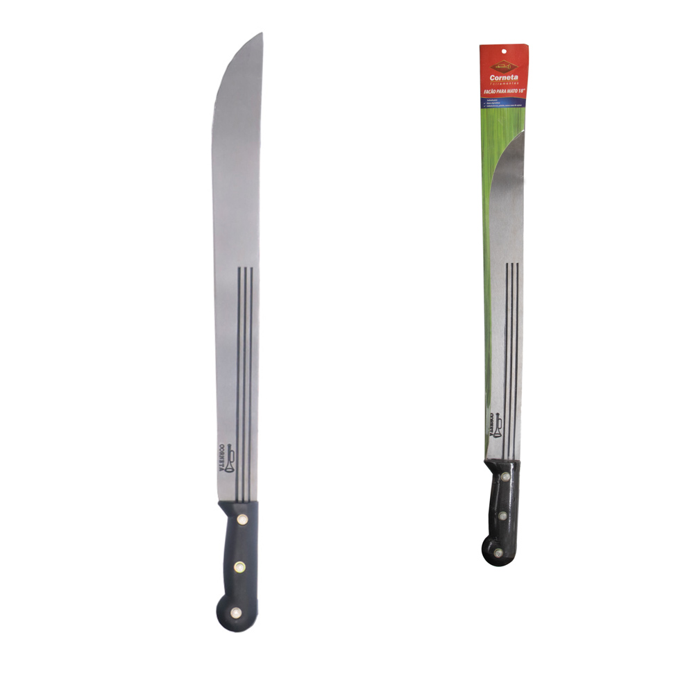 FACAO PARA MATO EMBALADO COM CABO PRETO 18"