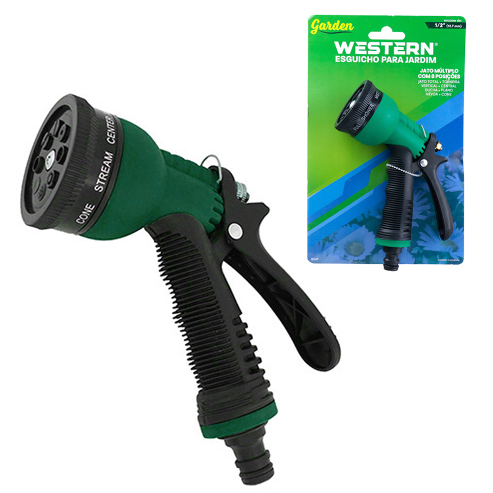 ESGUICHO PARA JARDIM 8 JATOS COM ENGATE 1/2"