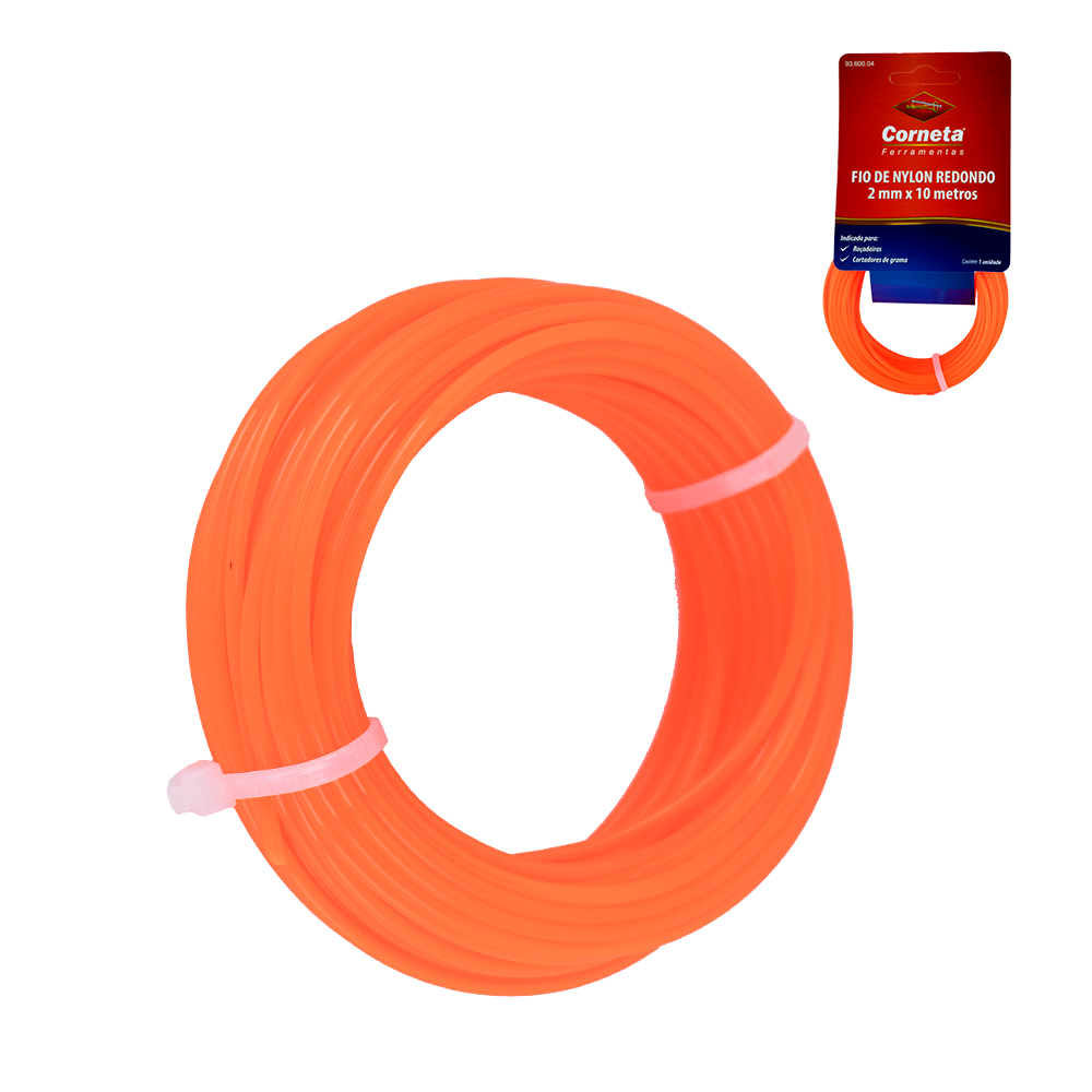 FIO DE NYLON REDONDO AMARELO 2MM 10M