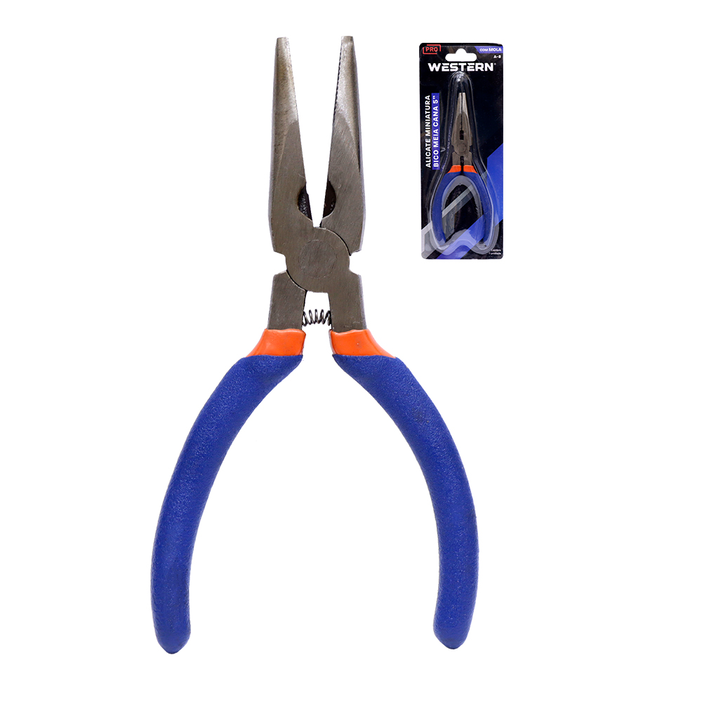 ALICATE MINI BICO MEIA CANA AZUL 5"