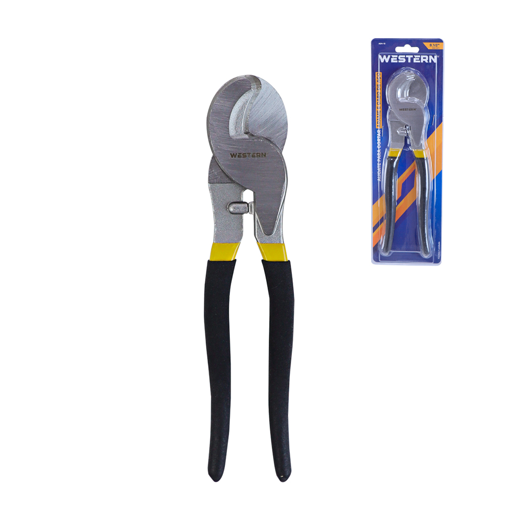 ALICATE DE CORTE PARA ARAME E CABO DE ACO PRETO E AMARELO 9 1/2"