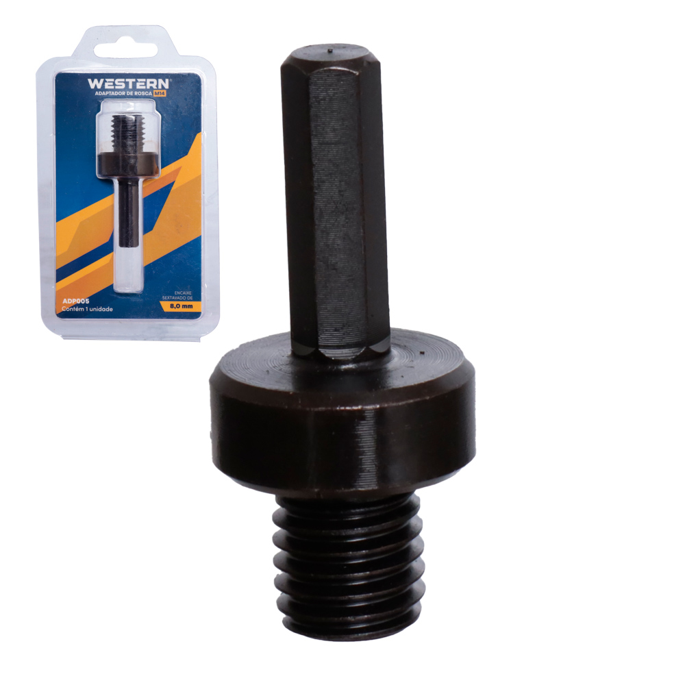 ADAPTADOR DE ROSCA M14 ENCAIXE SEXTAVADO DE 8,0MM