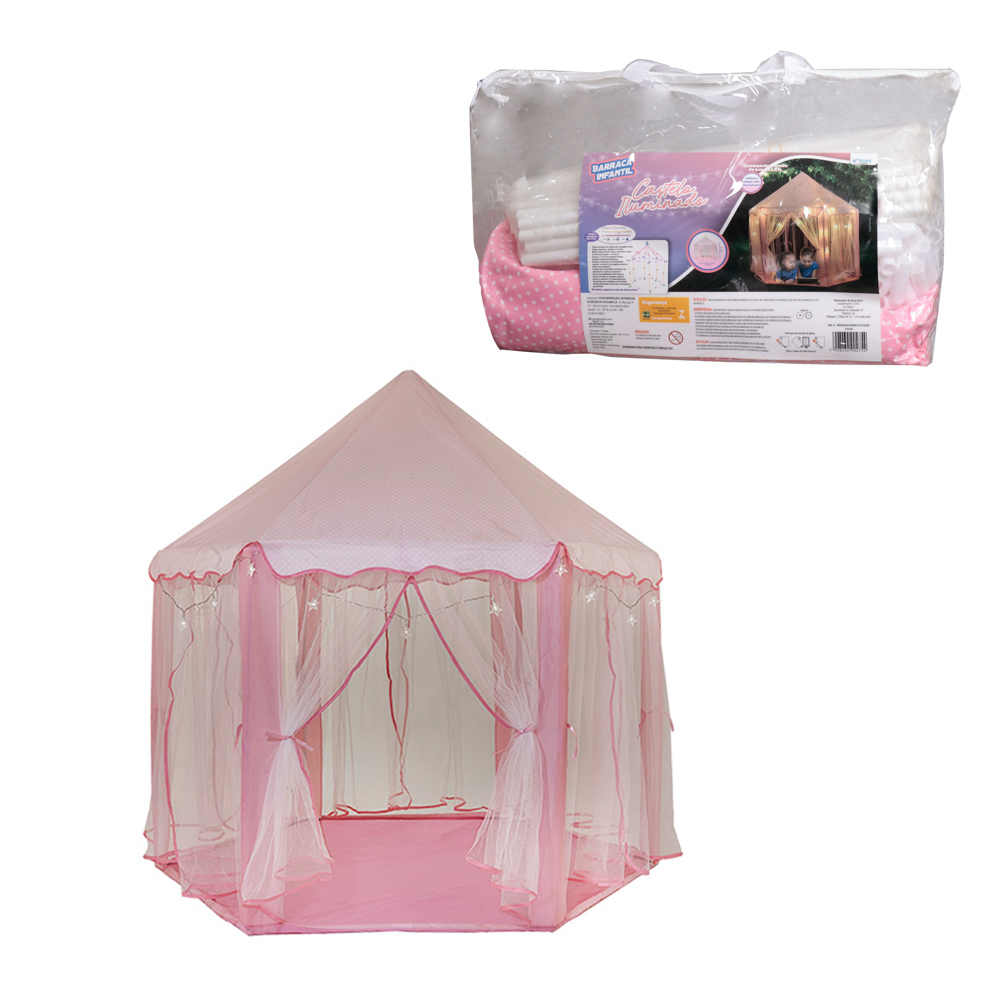 BARRACA INFANTIL COM LUZ ROSA