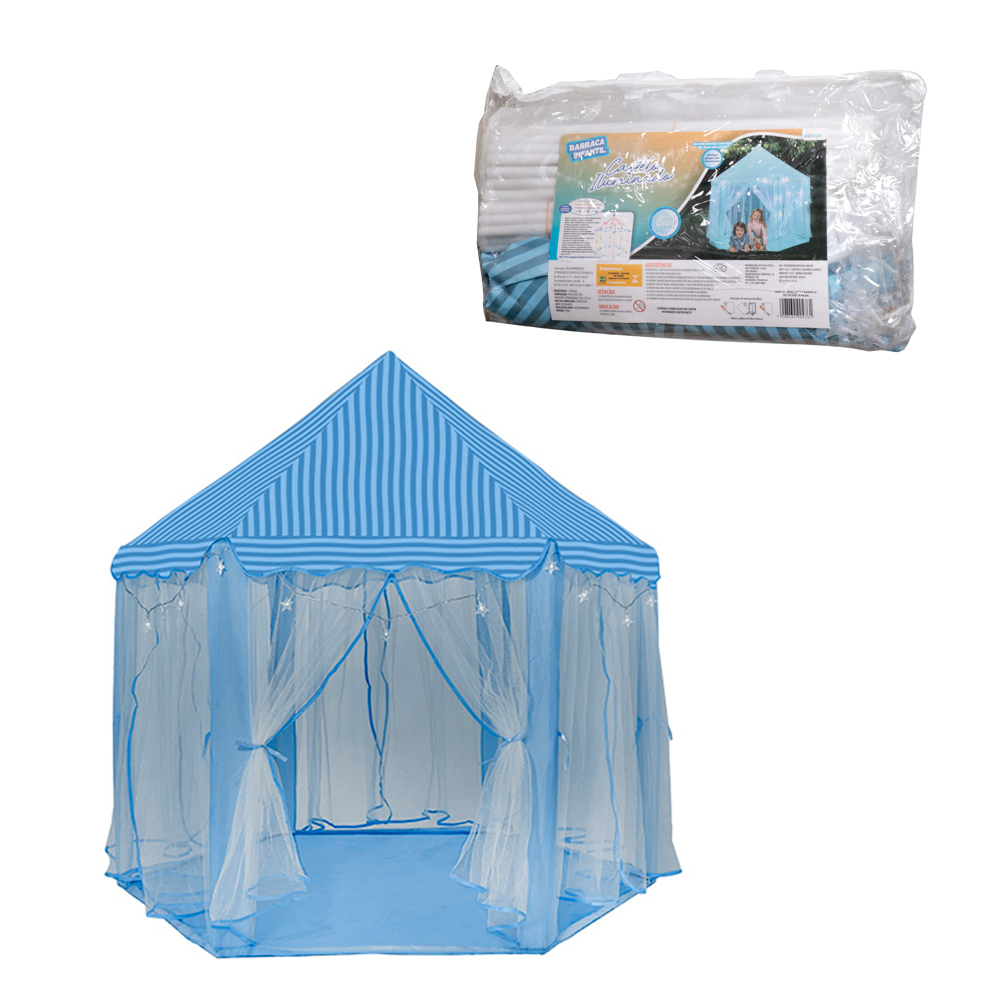 BARRACA INFANTIL COM LUZ AZUL