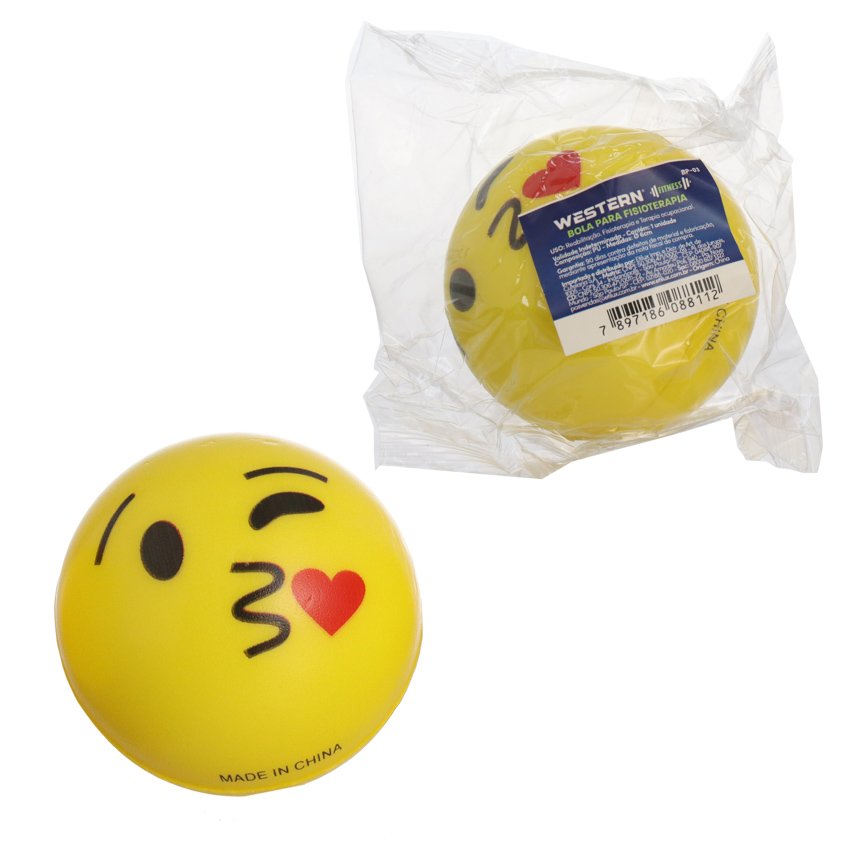 BOLA DE FISIOTERAPIA PARA MAO EMOTICON 6CM