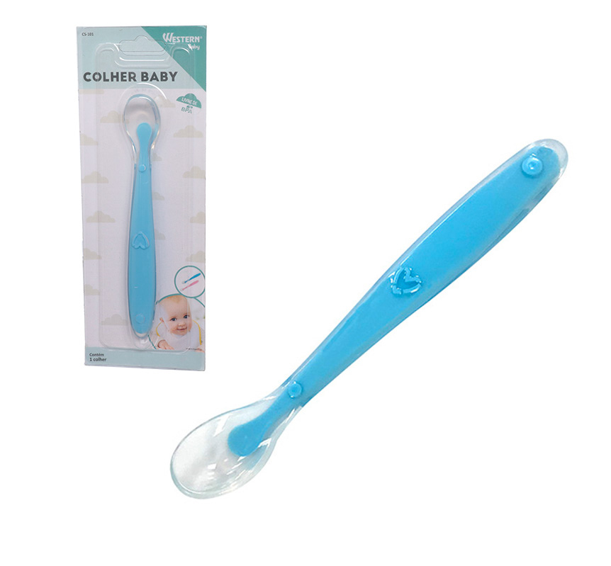 COLHER BABY SILICONE SORTIDA 16CM