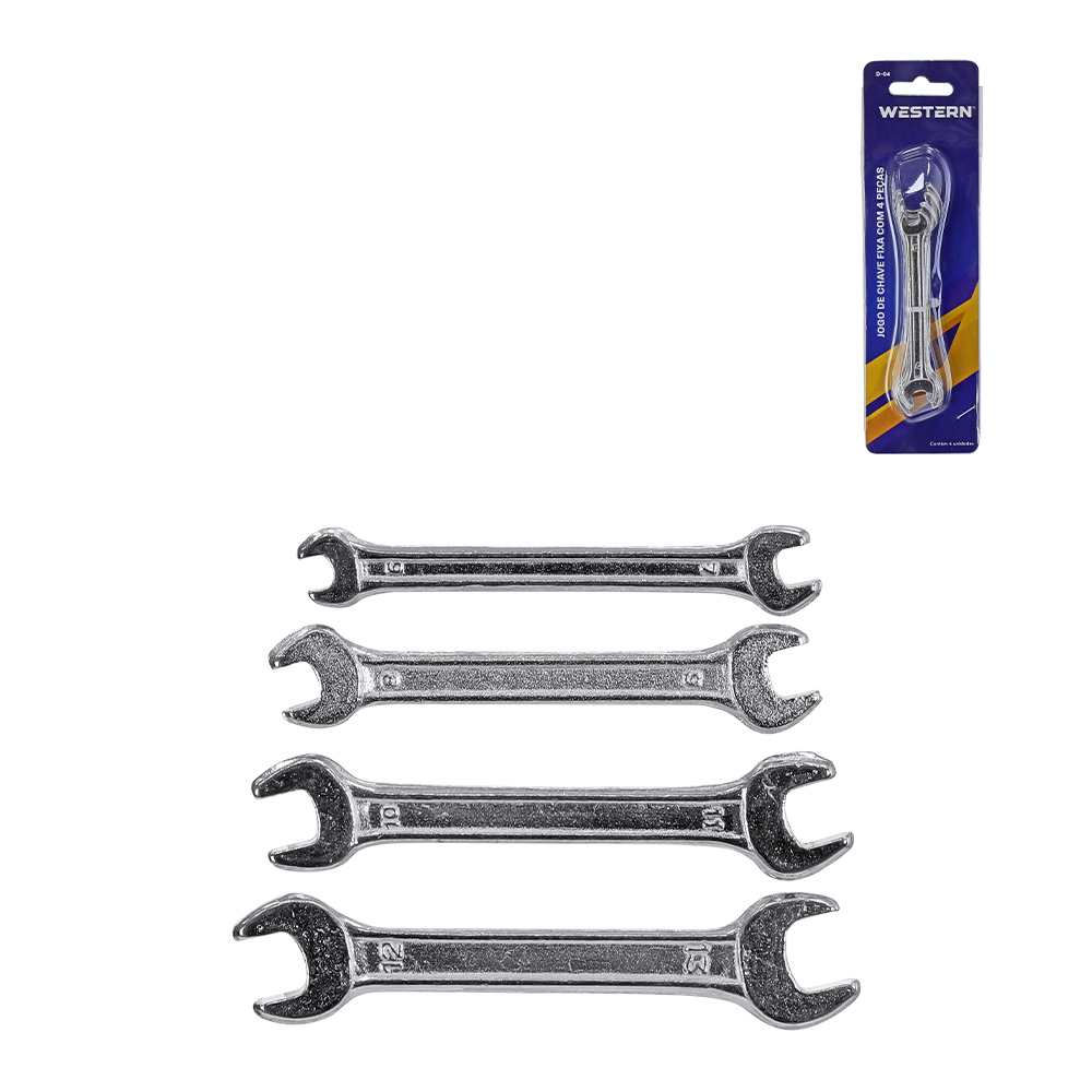 JOGO 4 CHAVES FIXAS 6MM A 13MM