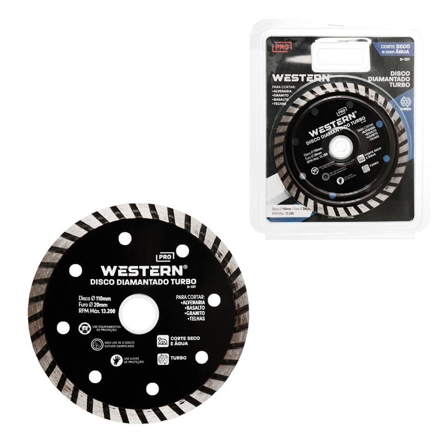 DISCO DE CORTE DIAMANTADO TURBO 110MM FURO 20MM