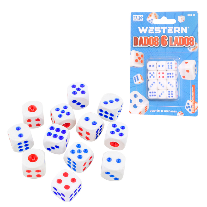 DADOS BRANCO 12 PECAS